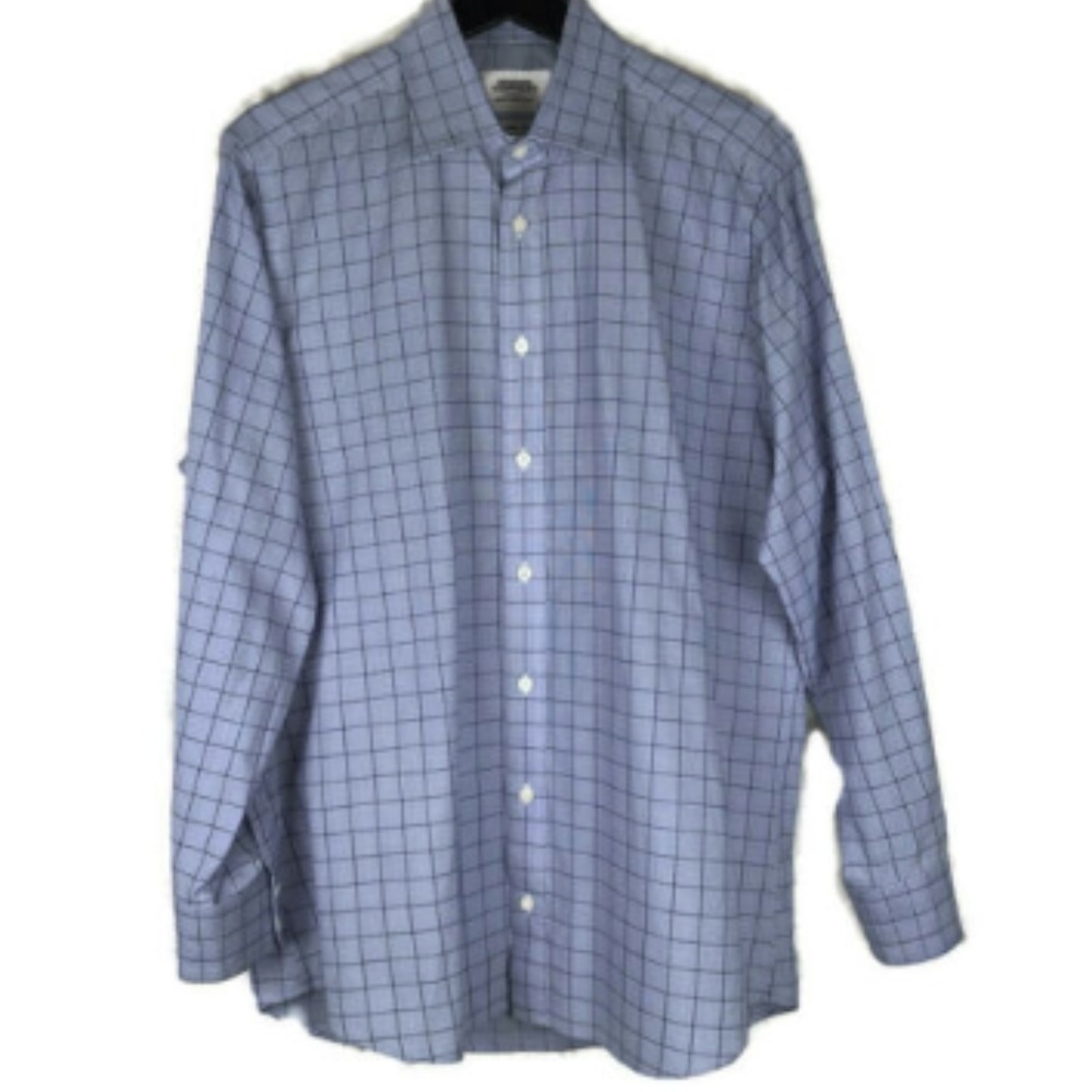 Slim Fit Button Down Dress Shirt Blue XXL 16/33